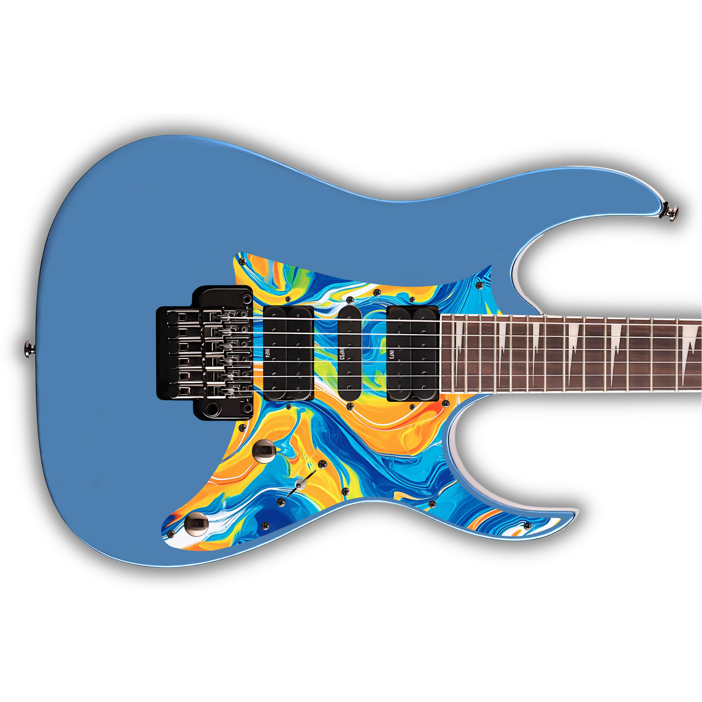 Swirls - Blue & Orange - Pickguard