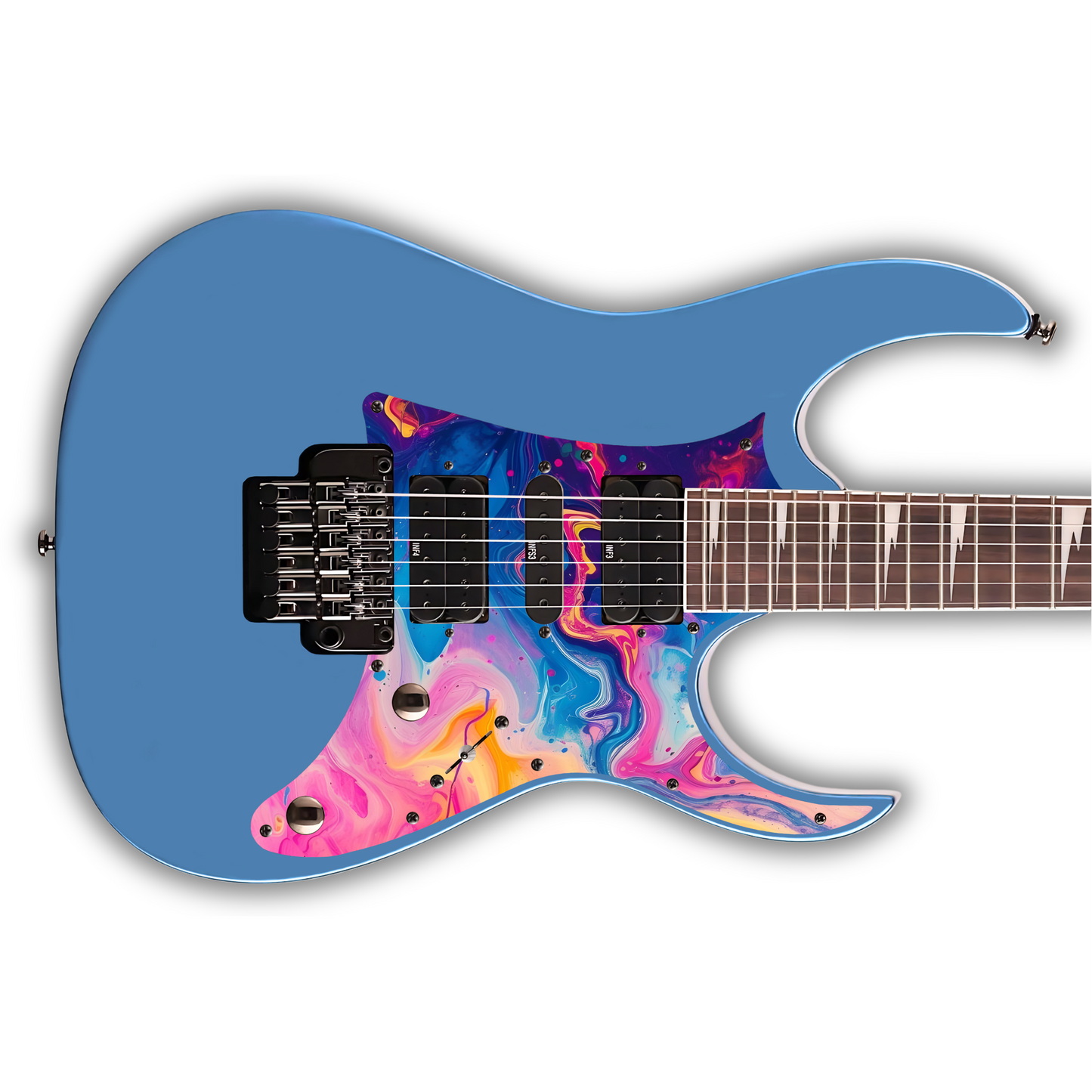 Swirls - Blue & Pink - Pickguard