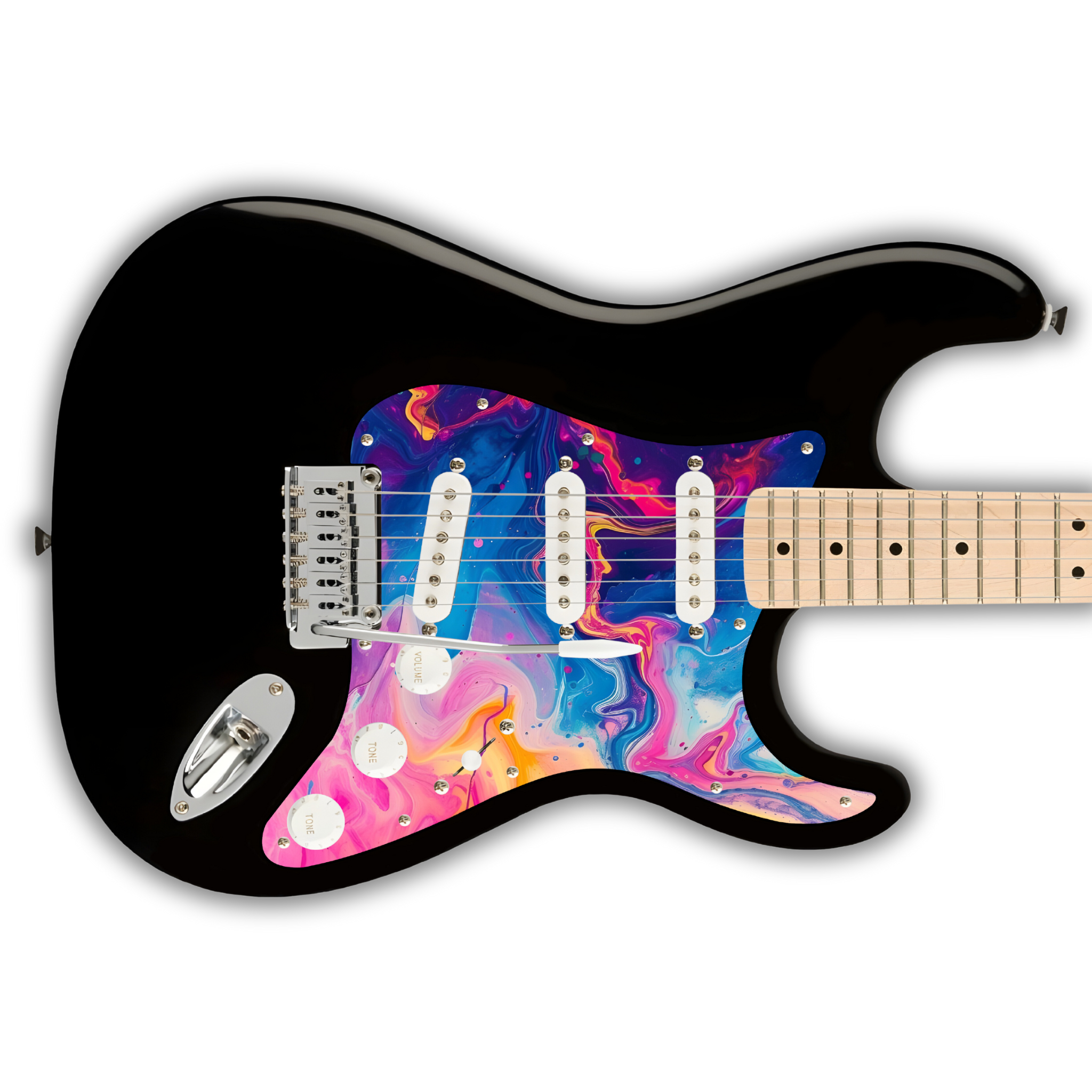 Right or Left Handed Guitar & Bass Pickguard | Swirls | Blue & Pink ...
