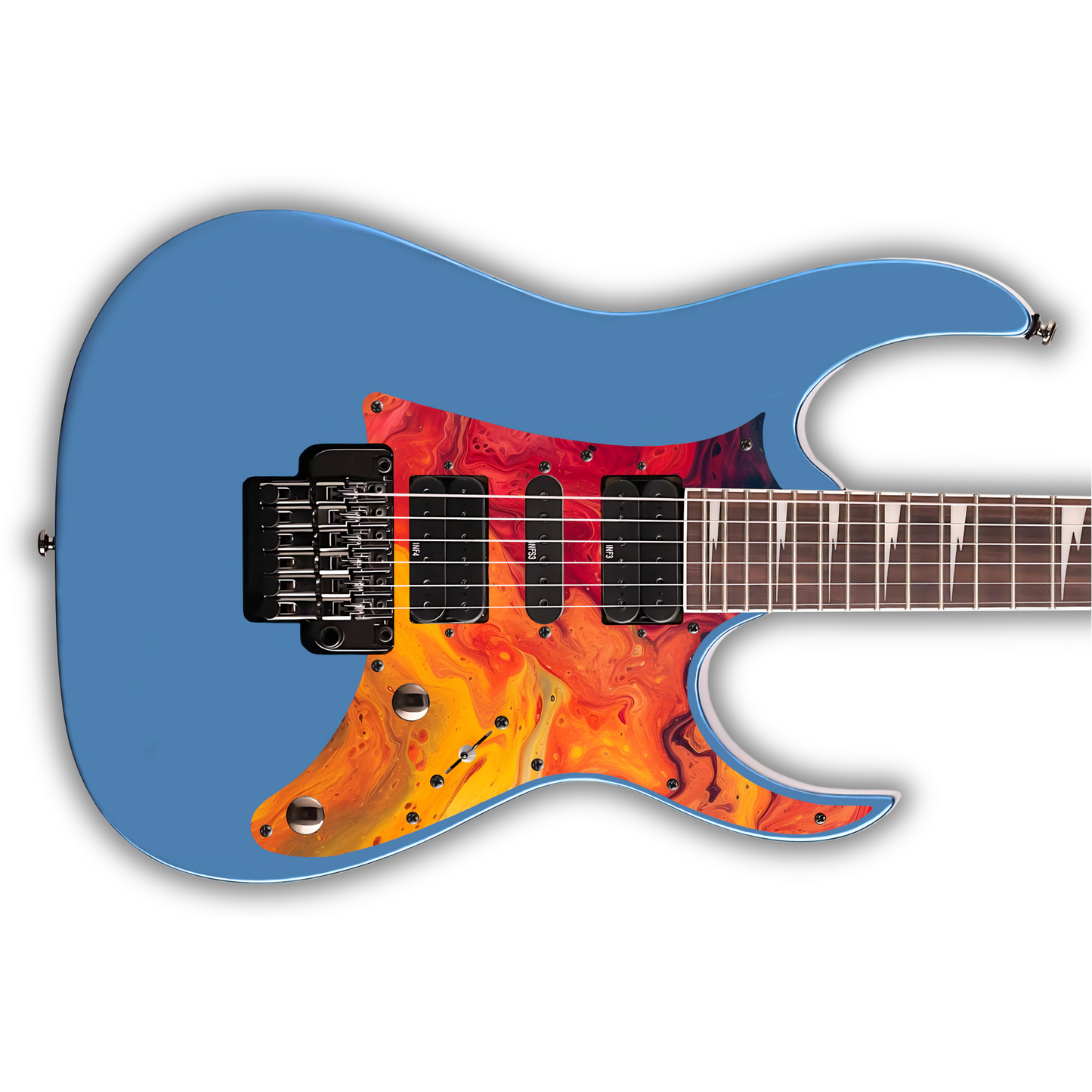 Swirls - Orange & Red - Pickguard