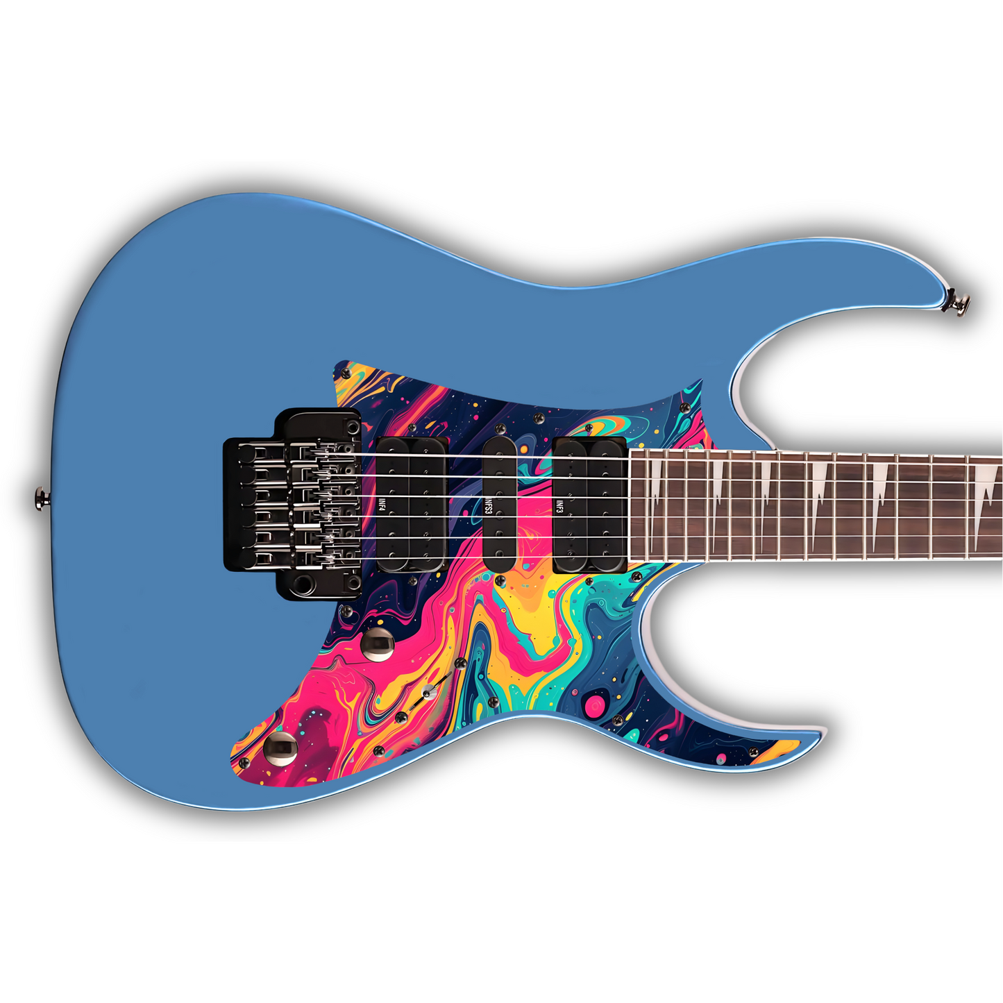 Swirls - Pink, Blue & Orange - Pickguard