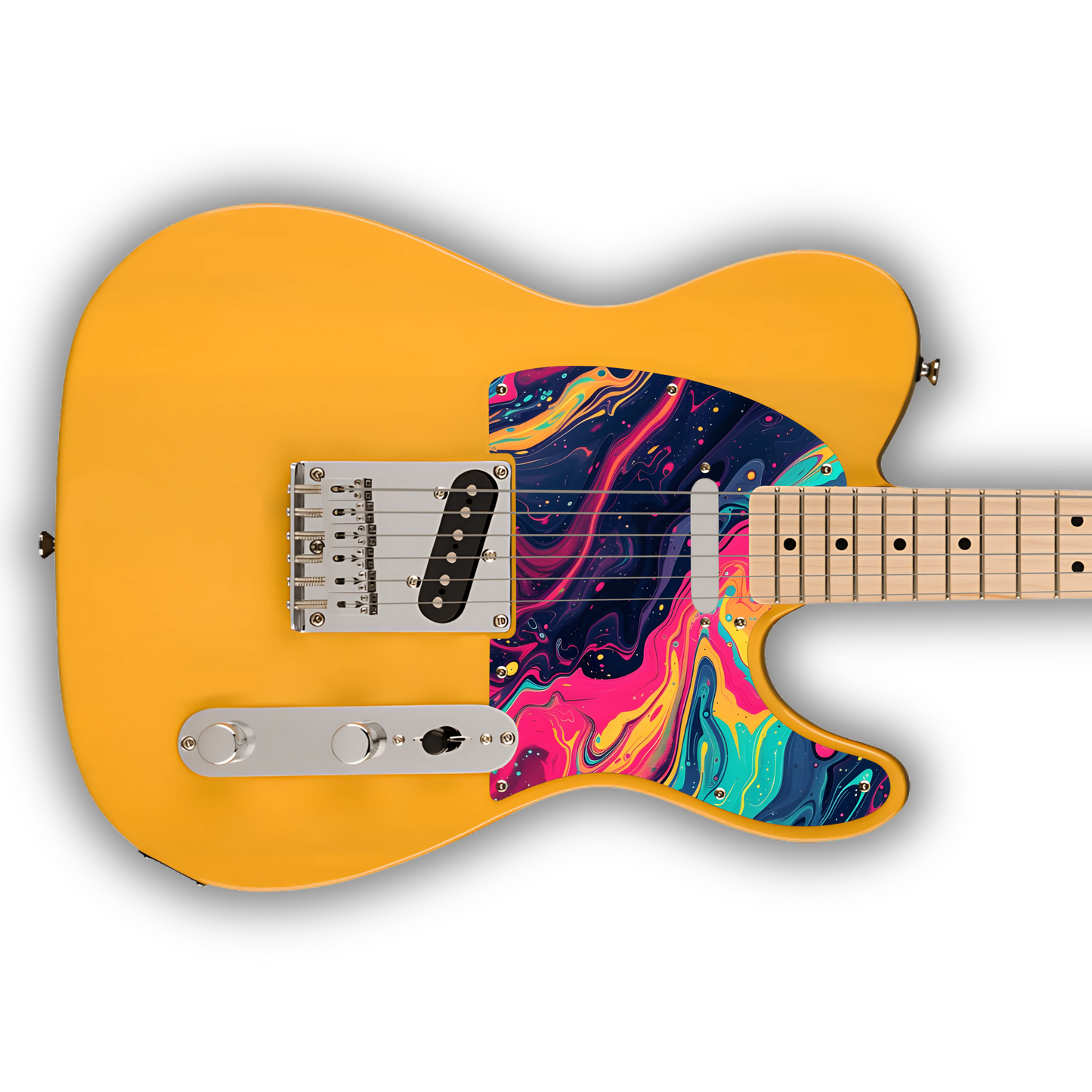 Swirls - Pink, Blue & Orange - Pickguard