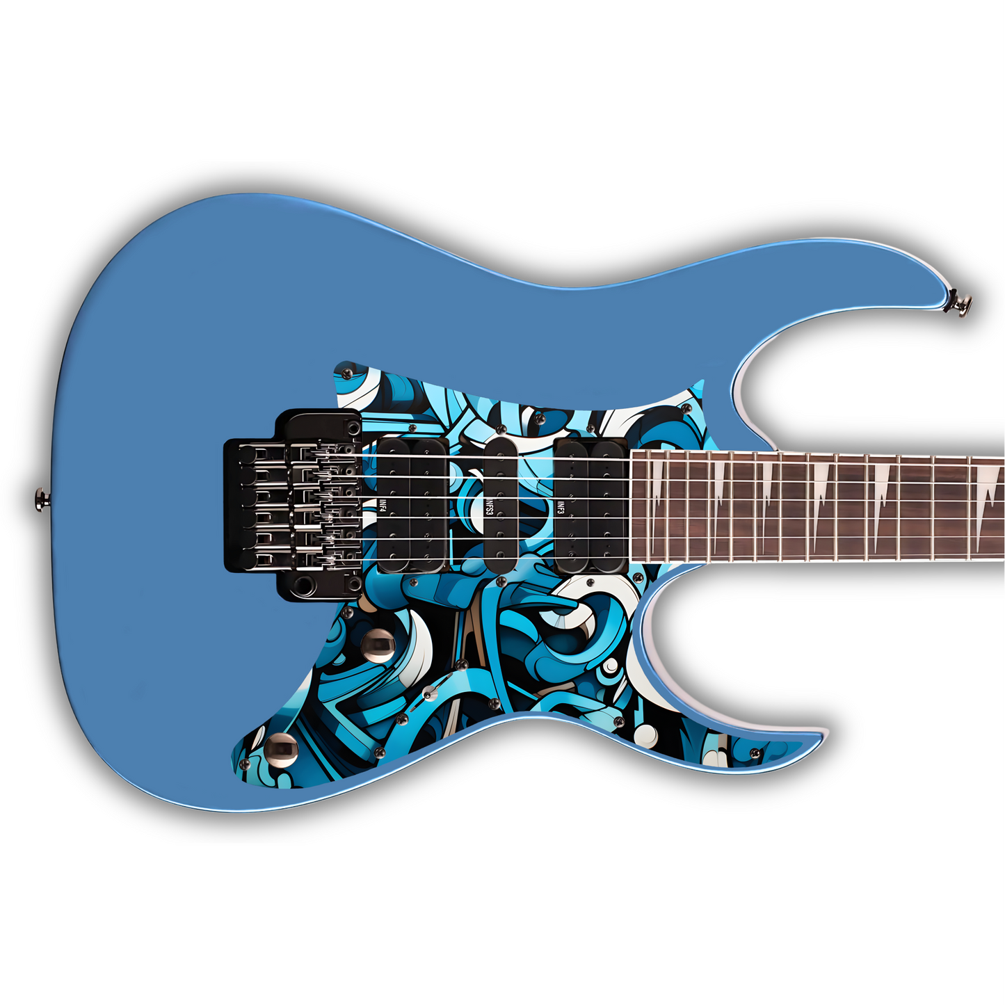 Tribal - Abstract Blue & White - Pickguard