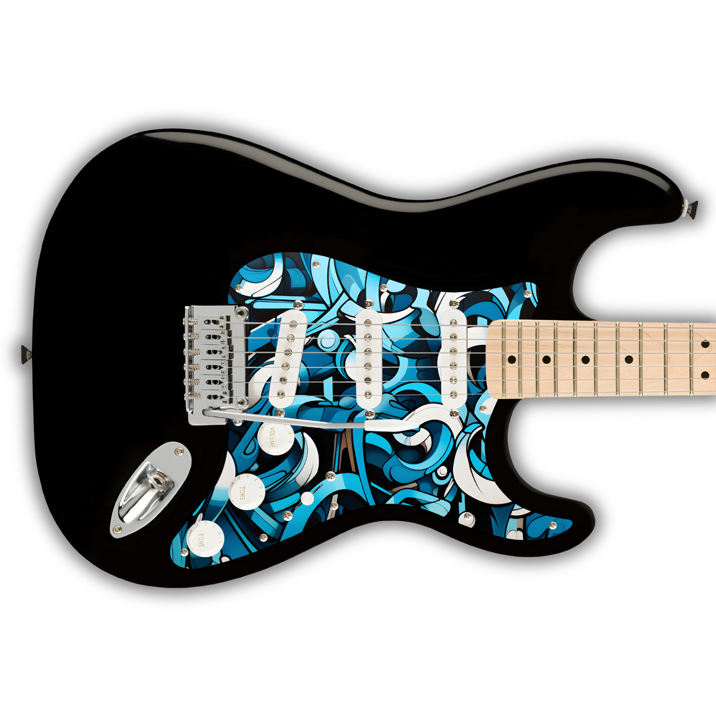 Tribal - Abstract Blue & White - Pickguard