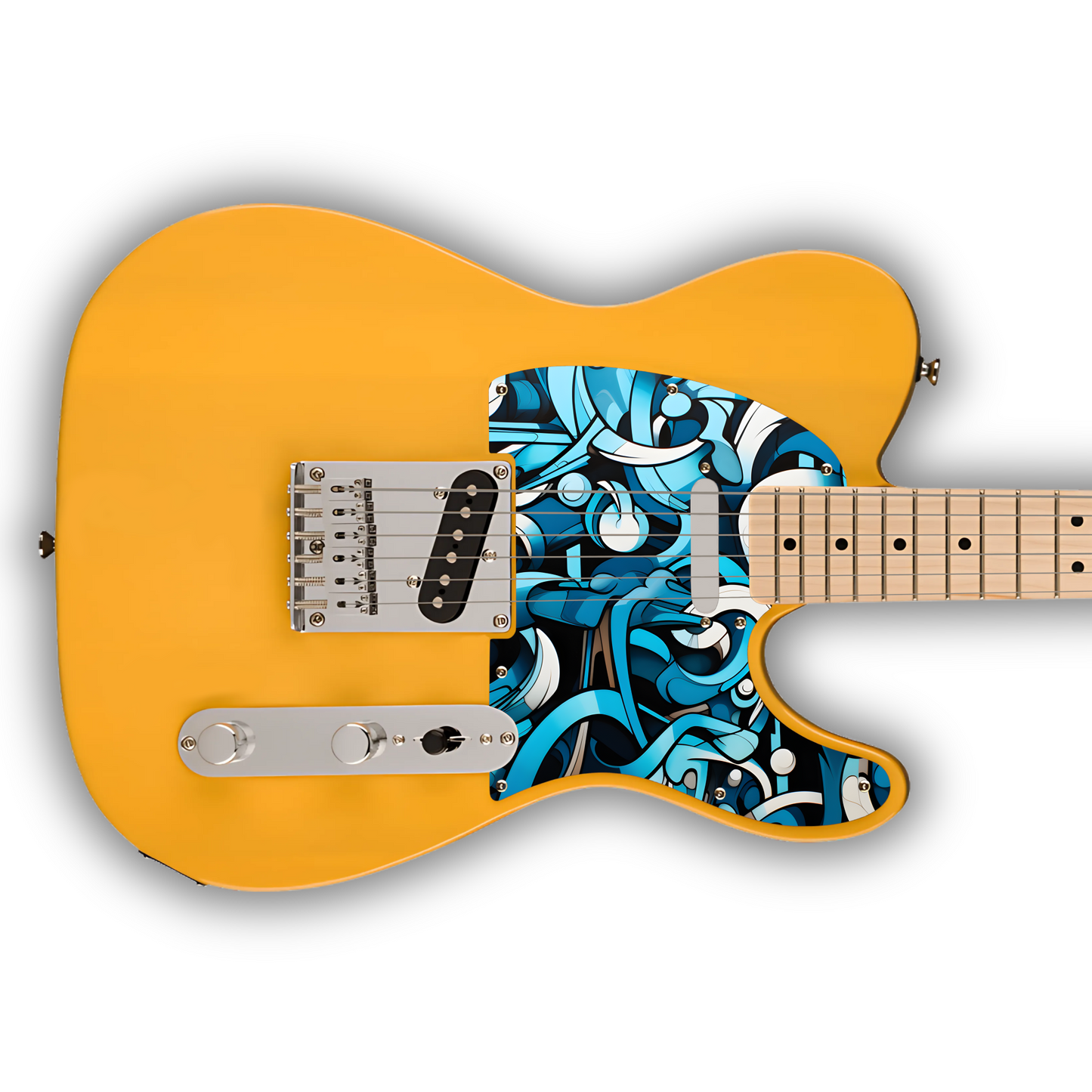 Tribal - Abstract Blue & White - Pickguard