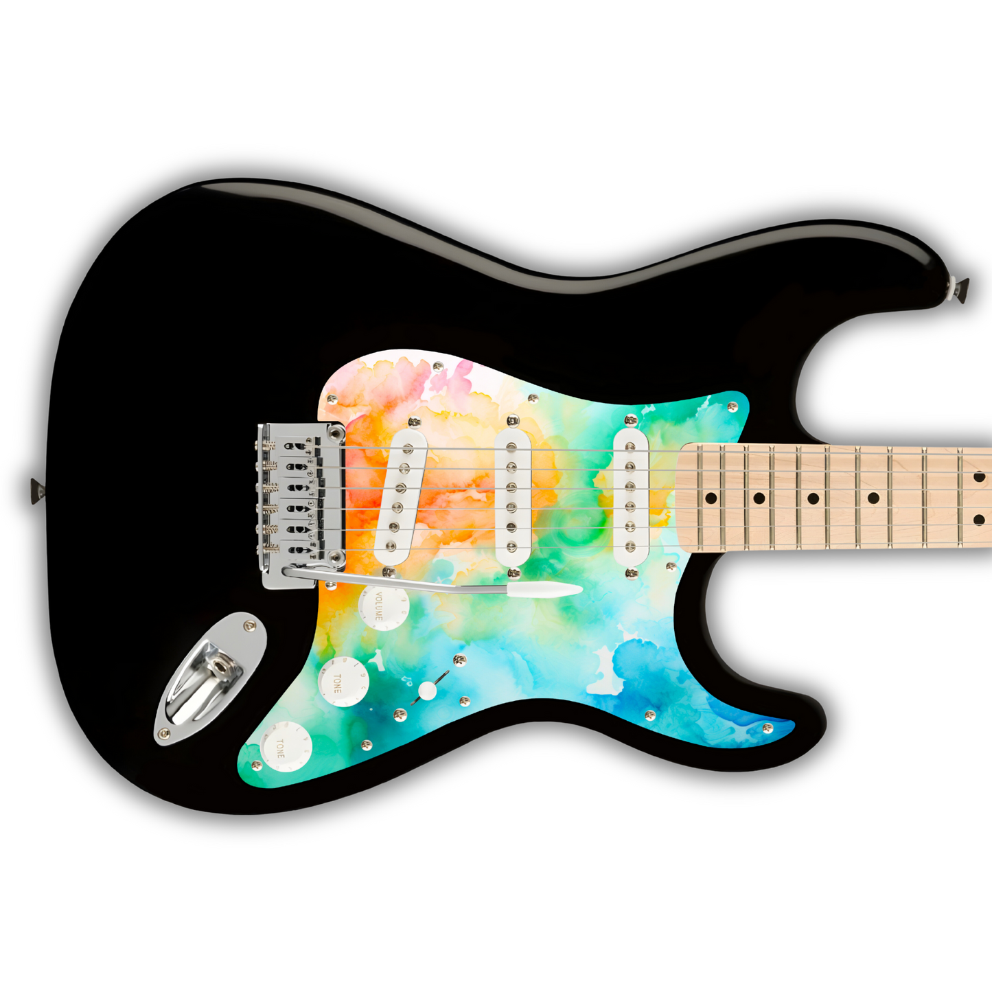 Watercolour - Blue, Green, Orange & Red - Pickguard