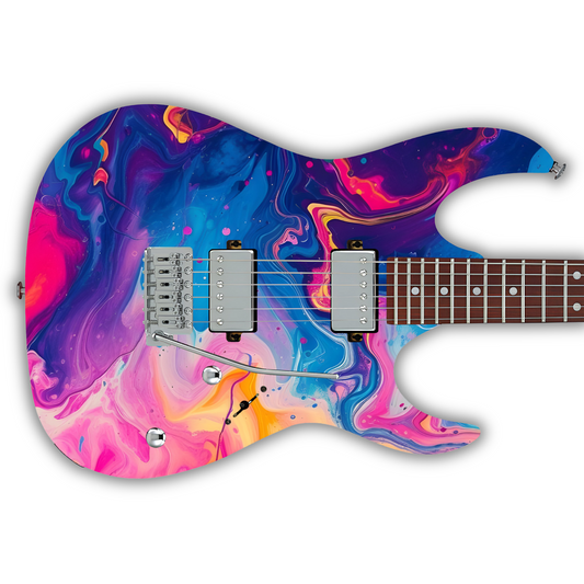 Swirls - Blue & Pink - Guitar Vinyl Wrap