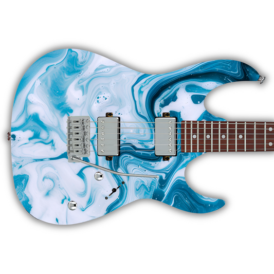 Swirls - Blue & White - Guitar Vinyl Wrap