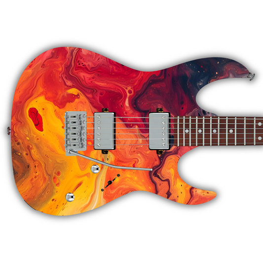 Swirls - Orange & Red - Guitar Vinyl Wrap