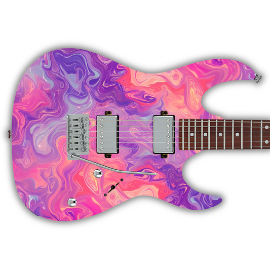 Swirls - Pink & Purple - Guitar Vinyl Wrap