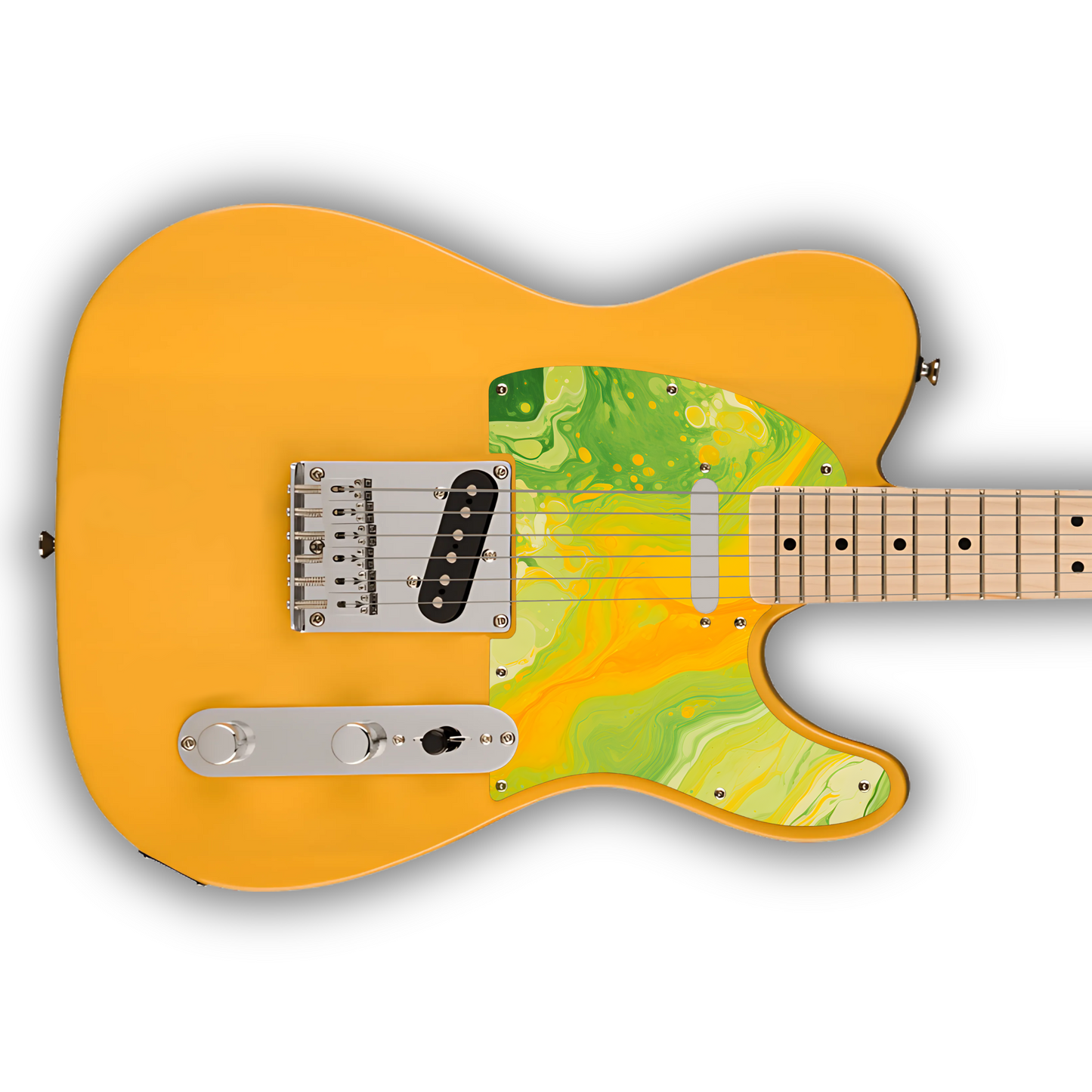 Swirls - Orange & Green - Pickguard