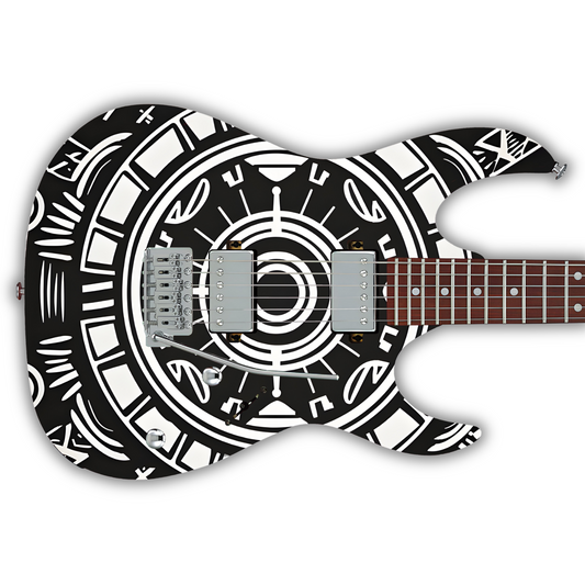 Tribal - Adinkra Black & White - Guitar Vinyl Wrap