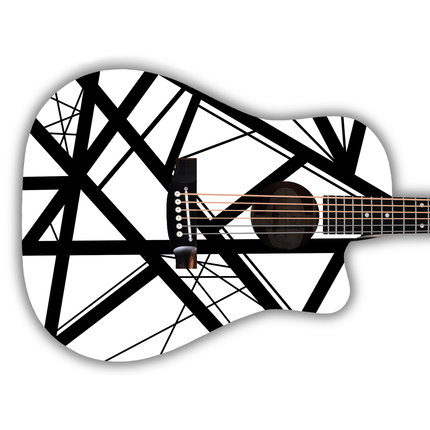 Icons - White With Black Stripes - Guitar Vinyl Wrap