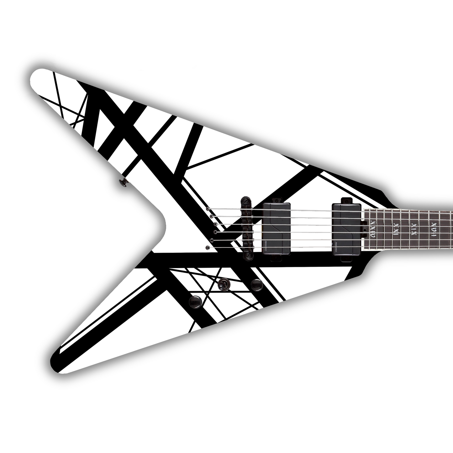 Icons - White With Black Stripes - Guitar Vinyl Wrap