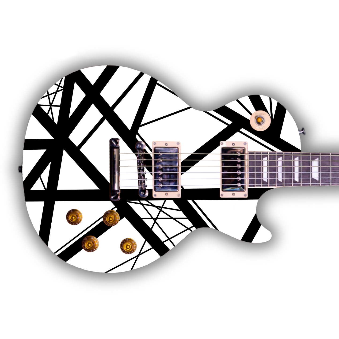 Icons - White With Black Stripes - Guitar Vinyl Wrap