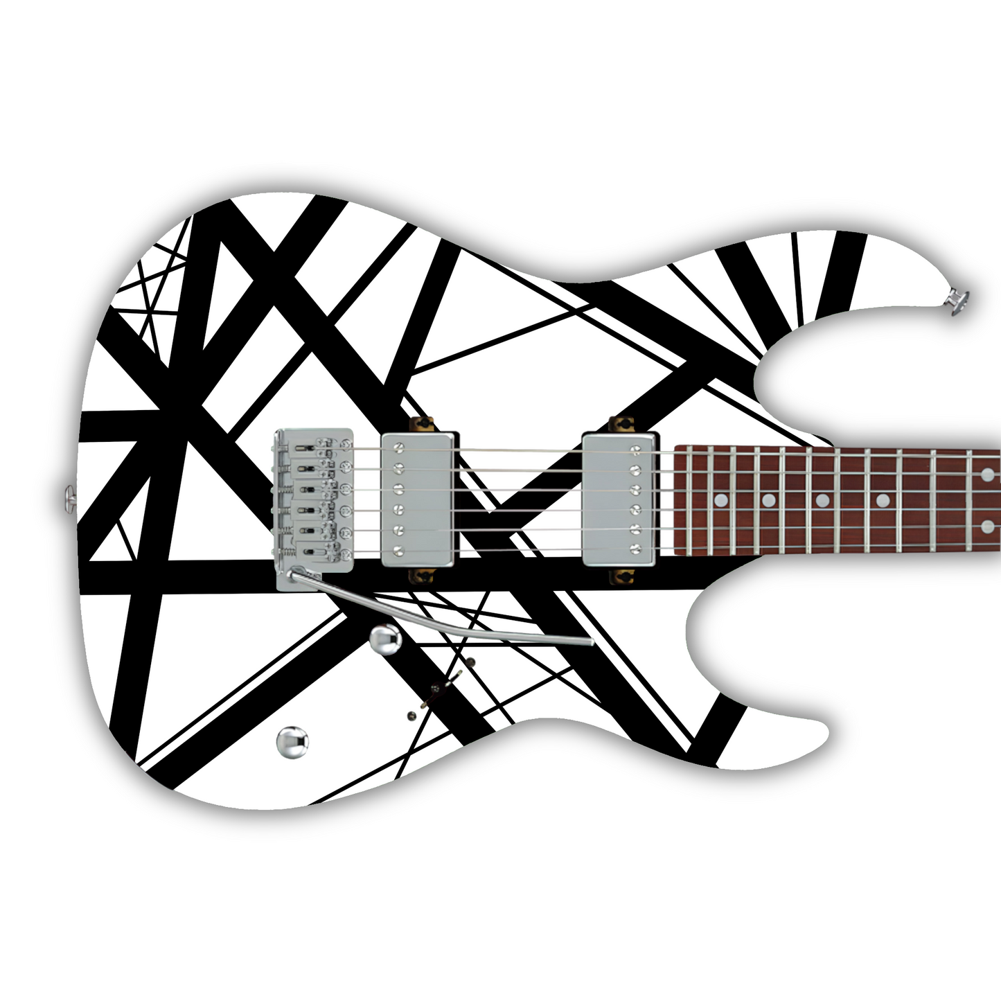 Icons - White With Black Stripes - Guitar Vinyl Wrap