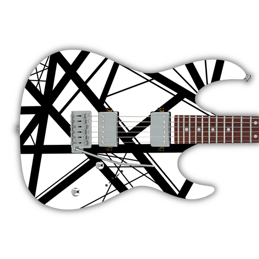 Icons - White With Black Stripes - Guitar Vinyl Wrap