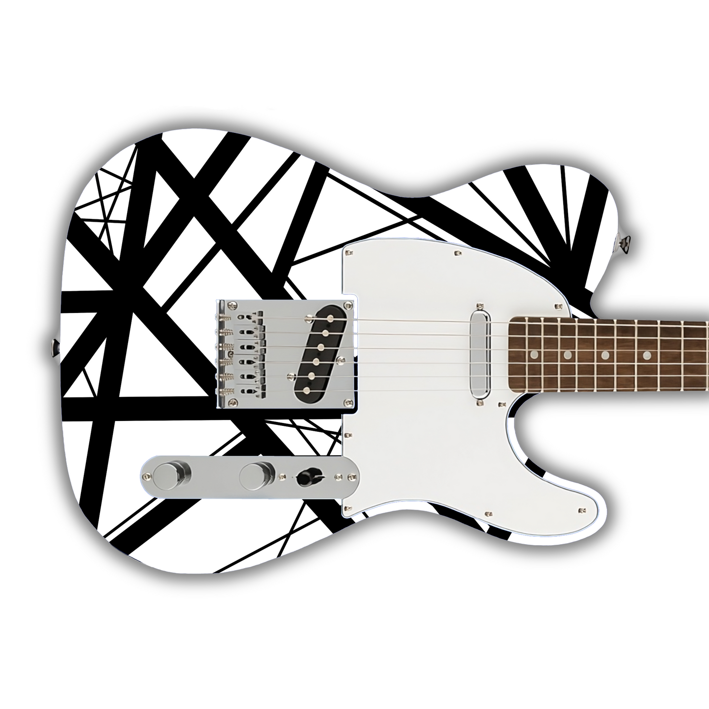 Icons - White With Black Stripes - Guitar Vinyl Wrap