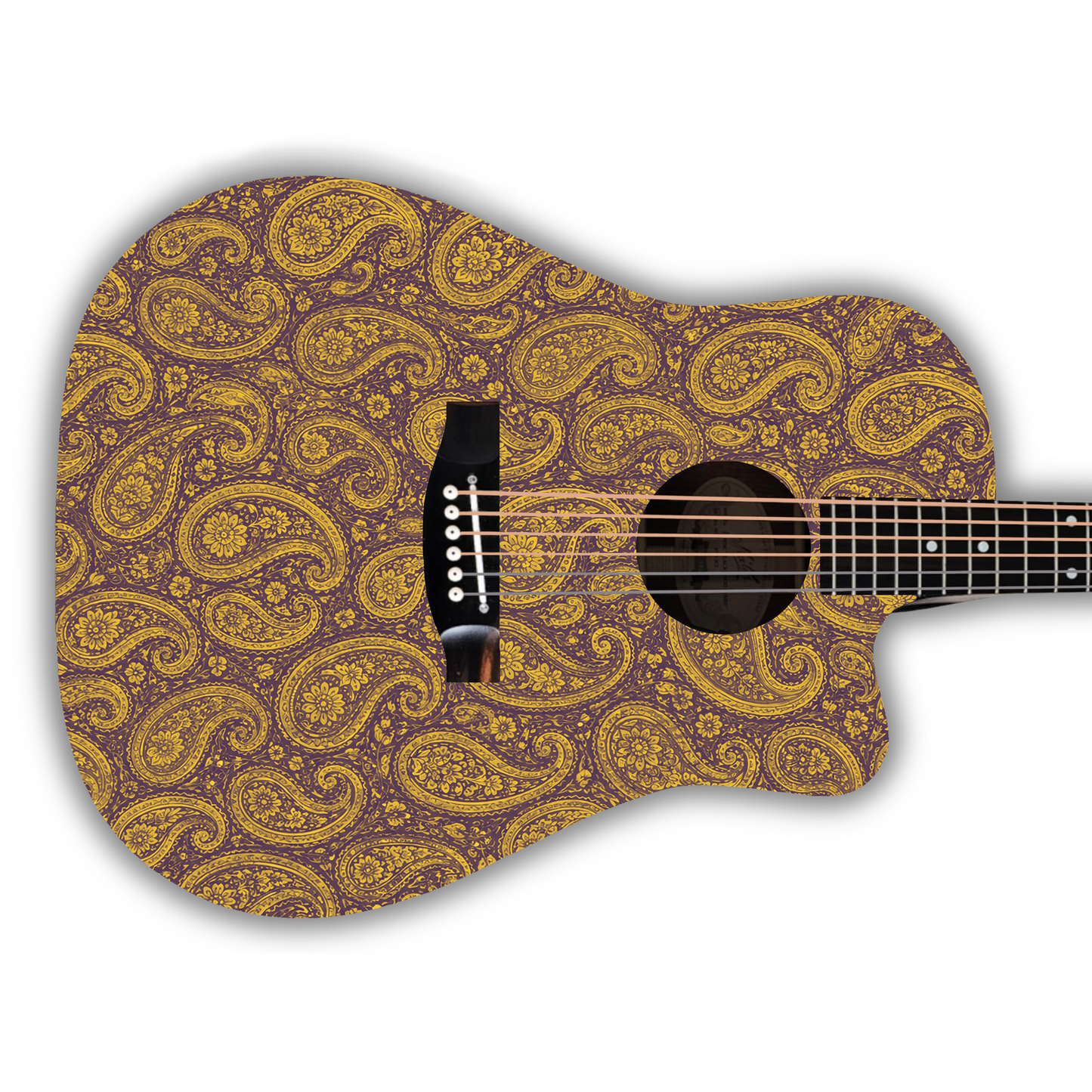 Paisley - Yellow & Purple - Guitar Vinyl Wrap