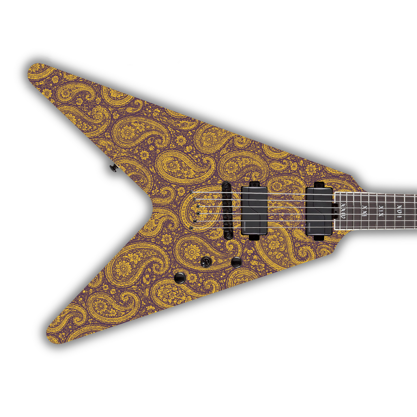 Paisley - Yellow & Purple - Guitar Vinyl Wrap
